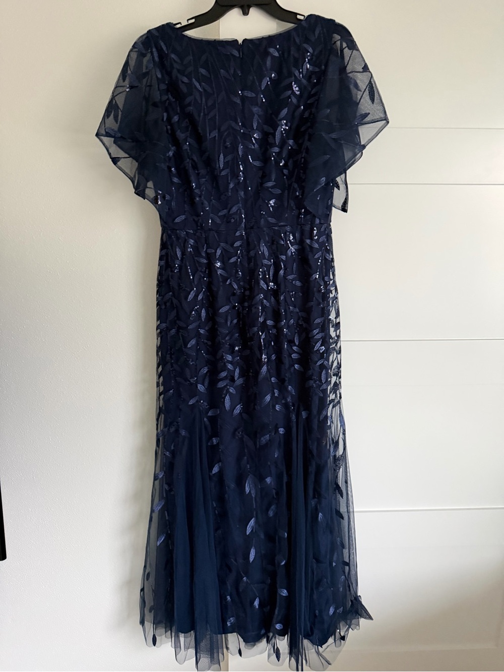 Alex evenings navy blue sequined long event dress - Picture 4 of 5